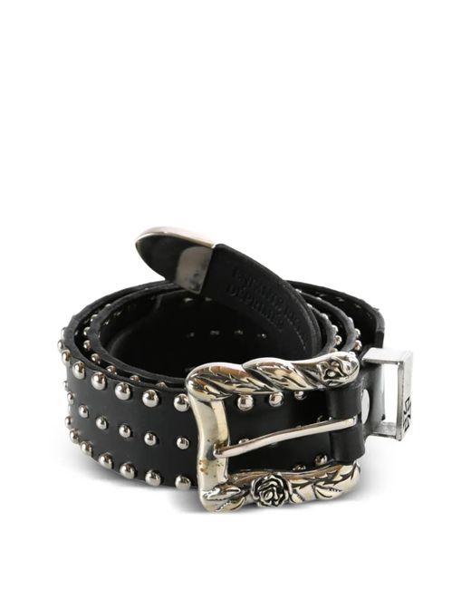 Enfants Riches Deprimes Black Studded-Ornate Buckle Belt for men