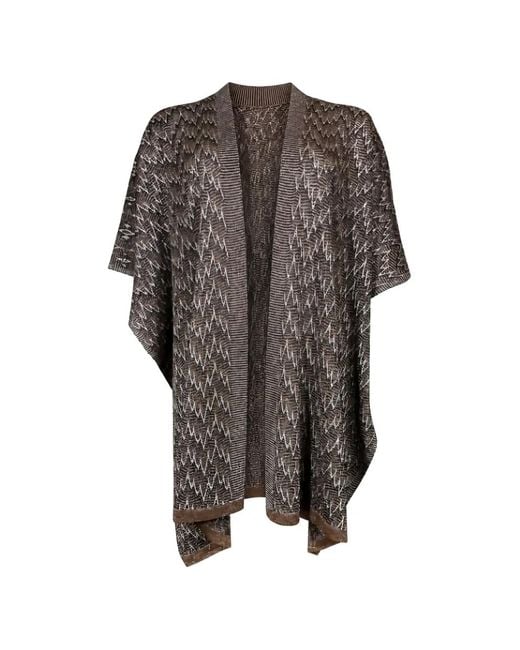 D.exterior Gray Zigzag-Knit Open-Front Jacket