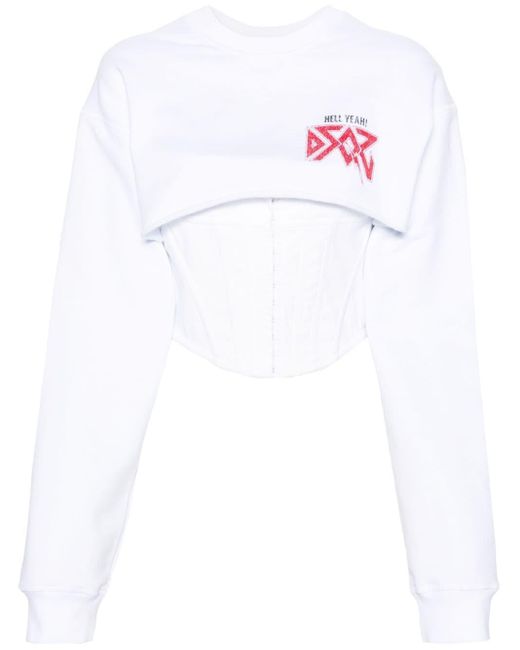 DSquared² White Corset Rock Cool Fit Sweatshirt