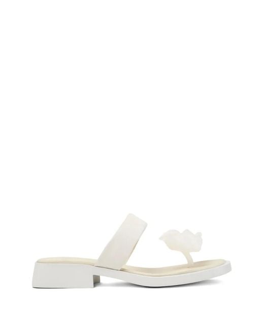 Camper White Dana Leather Sandals