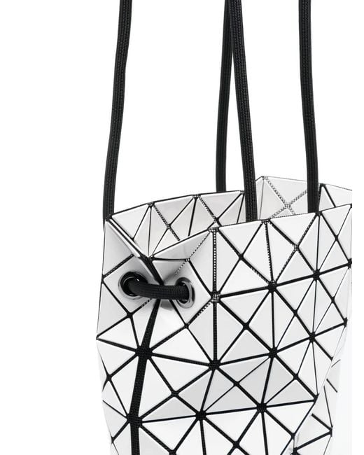 Issey Miyake White Geometric-Panelled Wring Bucket Bag