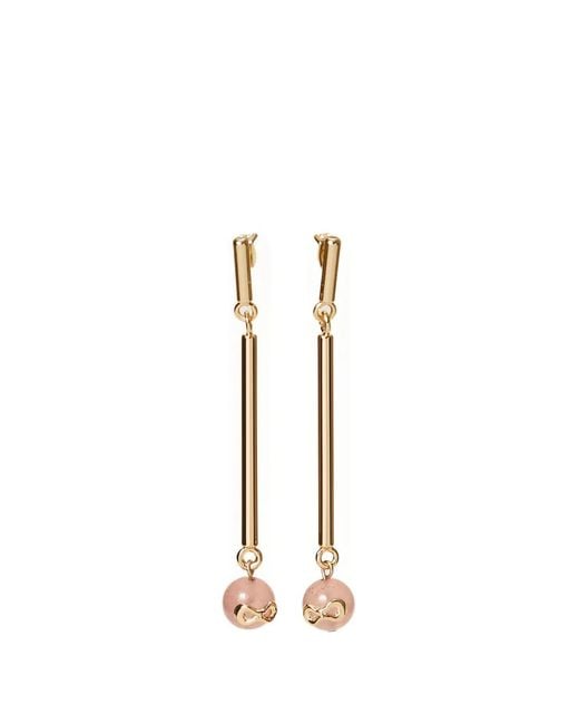 Twinset Metallic Bow Pendant Earrings