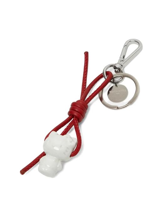 Andres Gallardo White X Hello Kitty Charm-Detail Keyring