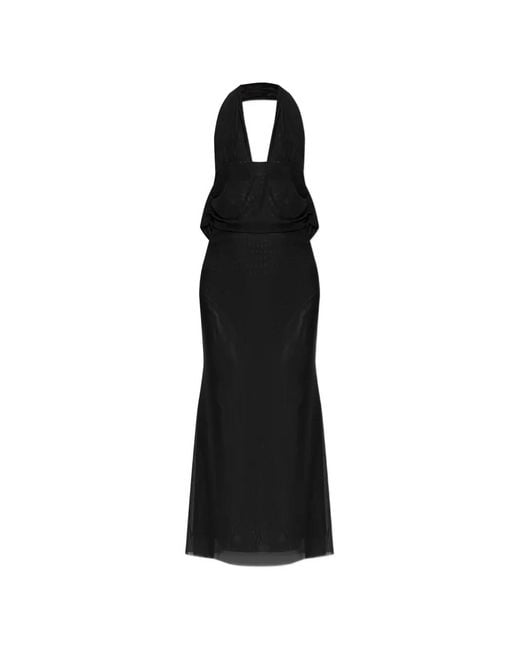 Bondeye Black Alessia Halter-Neck Midi Dress