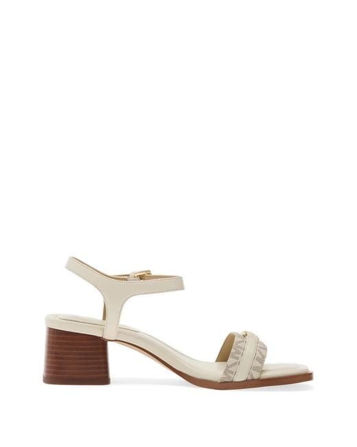 Michael Kors Natural Monogram-Pattern Buckle-Fastening Sandals