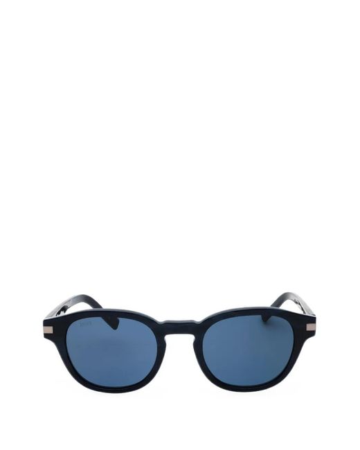 Zeiss Blue Round-Frame Sunglasses for men
