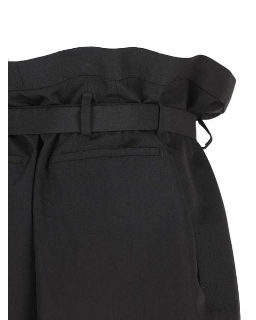 Saint Laurent Black Paperbag Belted Shorts