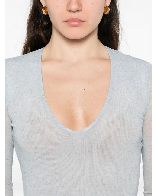 Alberta Ferretti White Long-Sleeve Body