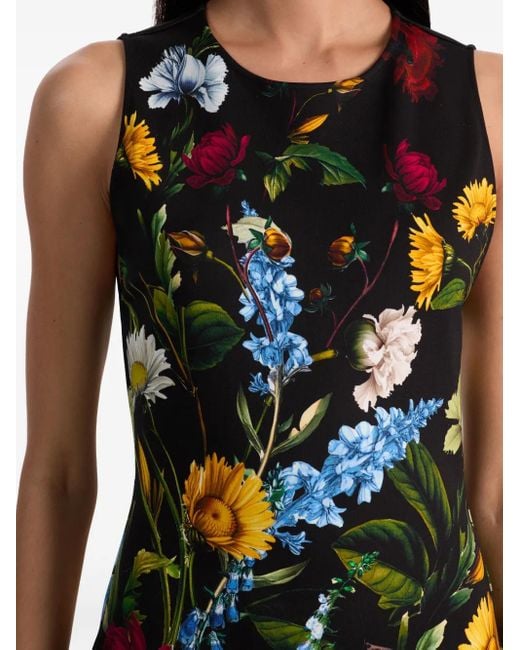 Robe Évasée À Fleurs Alice + Olivia en coloris Black