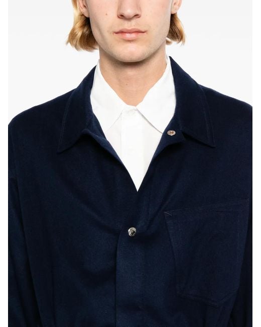 Setchu Blue Button Cashmere Jacket for men