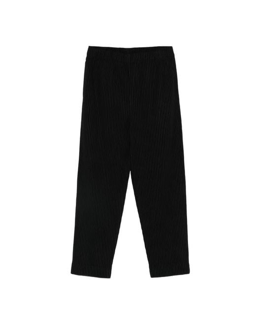 Homme Plissé Issey Miyake Black March Pleated Trousers for men