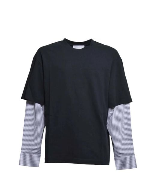 Jil Sander Blue Striped Layered T-Shirt for men