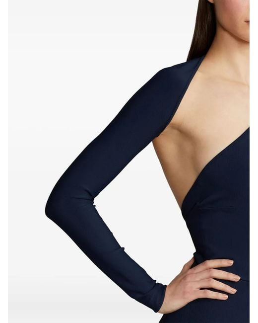 Ralph Lauren Blue One-Shoulder Cutout-Detail Jumpsuit