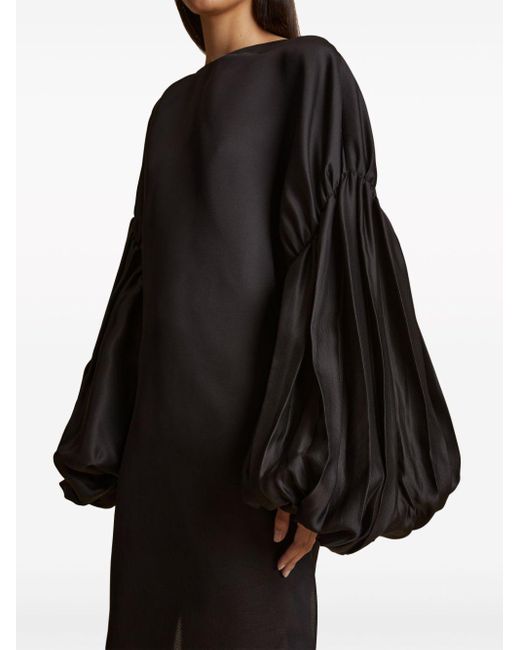 Khaite Black Zelma Silk Maxi Dress