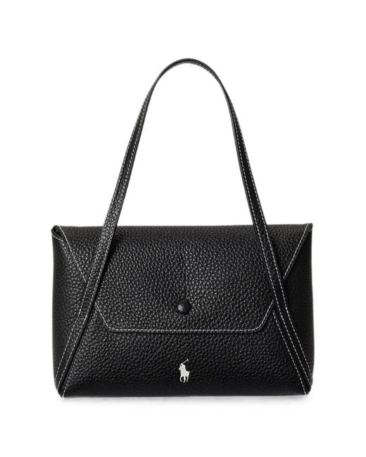 Polo Ralph Lauren Black Polo Play Leather Shoulder Bag