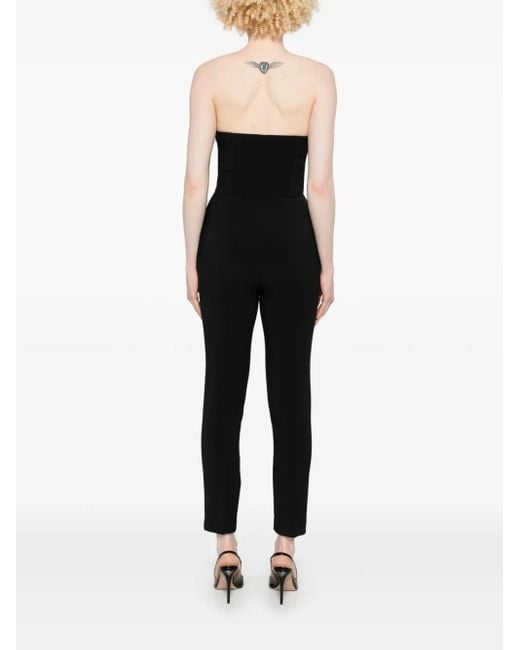 Elisabetta Franchi Black Macro-Bow Crepe Jumpsuit