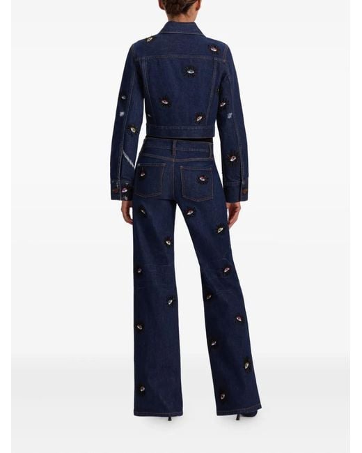 Alice + Olivia Chloe Jack Verfraaid Met Ogen in het Blue