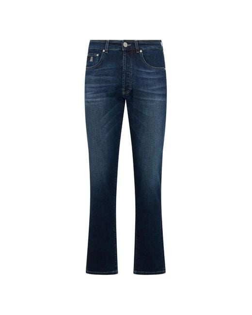 Moorer Blue Five-Pocket Jeans for men