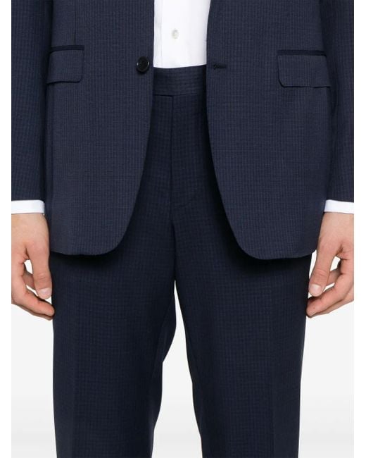 Canali Blue Checked Suit for men