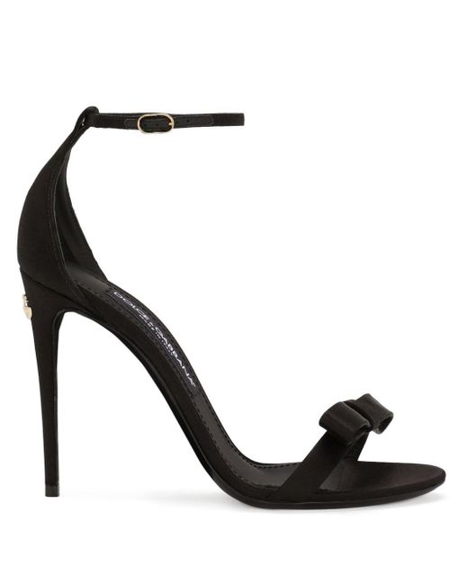 Sandales en satin Dolce & Gabbana en coloris Black