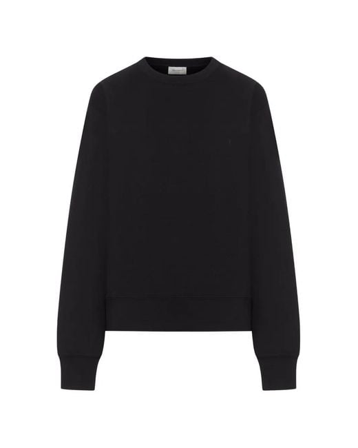 Saint Laurent Black Logo-Embroidered Sweatshirt