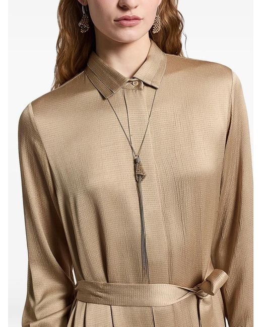Peserico Natural Satin Midi Dress