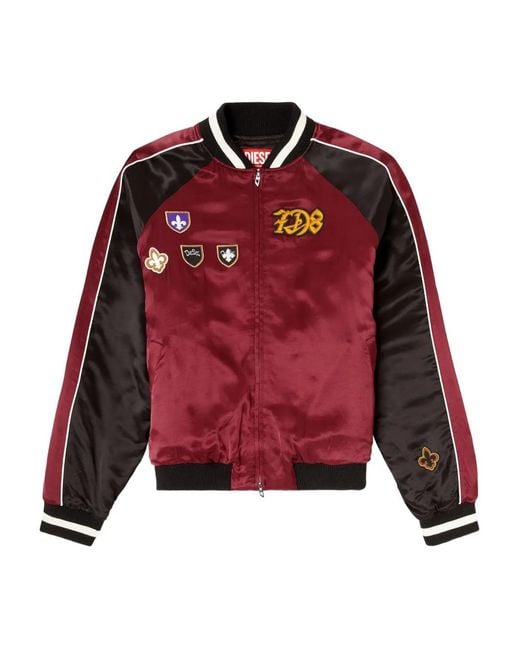 DIESEL Red J-Foulkes-Cp Appliqué-Patch Jacket for men