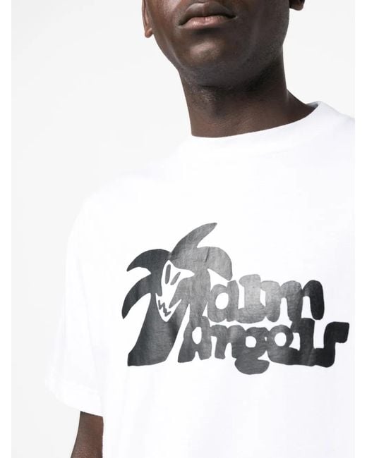 Palm Angels White Hunter Logo-print Cotton-jersey T-shirt X for men