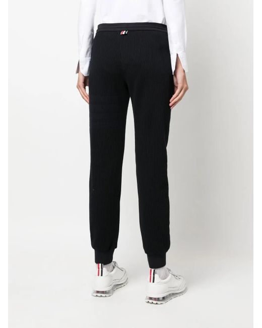 Thom Browne Black Seersucker Track Pants