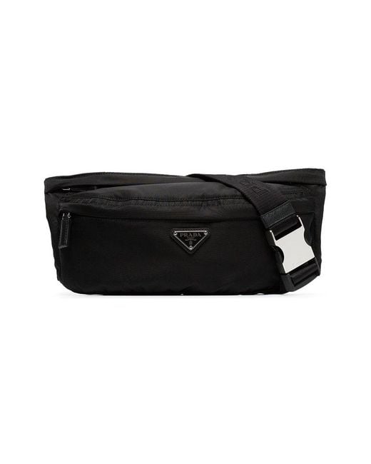 Prada Black Logo Crossbody Belt Bag for men