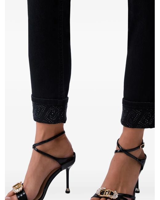Liu Jo Blue Skinny Jeans With Rhinestones