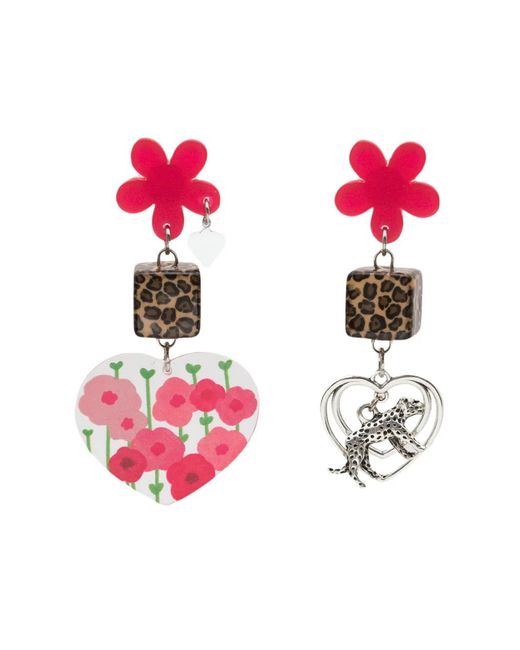 Amir Slama Pink Charm-Detail Drop Earrings