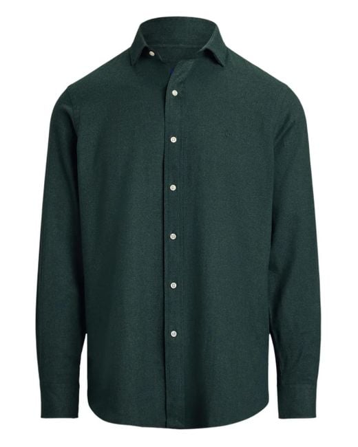 Polo Ralph Lauren Men's Green Long-Sleeve Shirt
