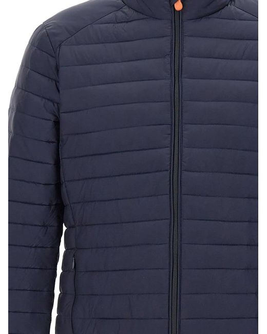 Save The Duck Blue Quilted Zip Jacket for men