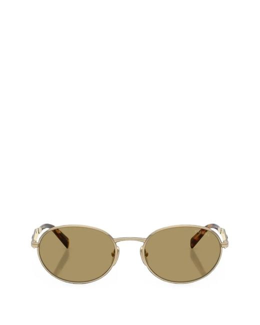 Prada Metallic Oval-Frame Sunglasses