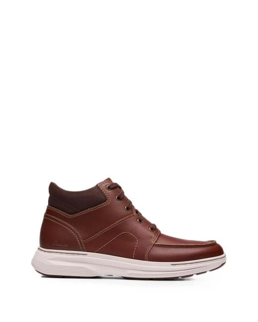 Clarks Brown Craftwell Mid Leather Boots for men