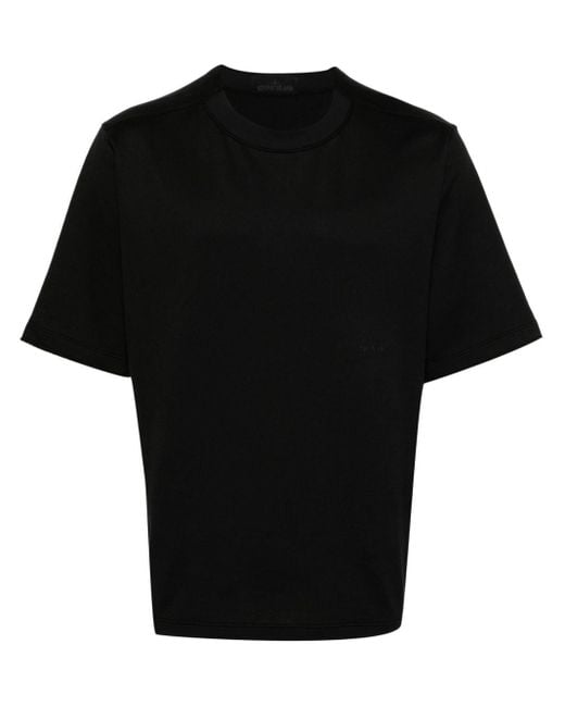 Stone Island Black Crew-neck Cotton T-shirt for men