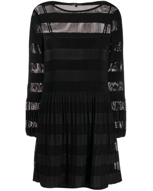 Maje Sheer-panel Dress in Black | Lyst