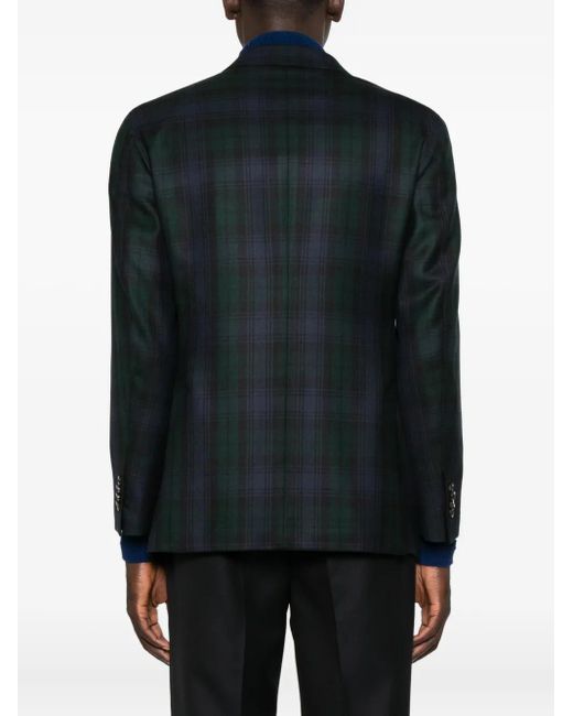 Gabriele Pasini Black Double-Breasted Plaid Jacket for men