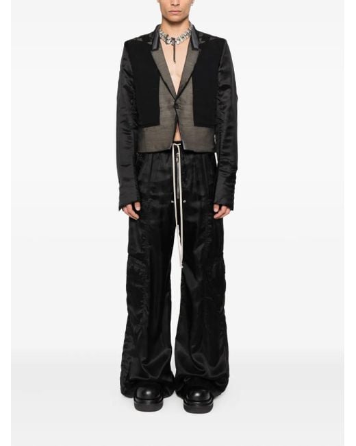 Rick Owens Black Silk Panelled Jacket for men
