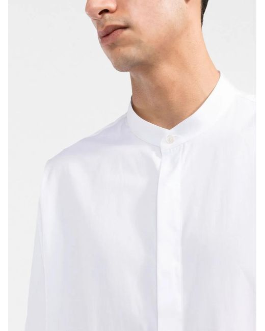 Balmain White Long-Sleeved Cotton Shirt for men