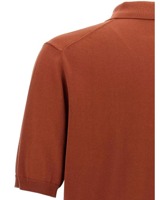 Zanone Brown Cotton Polo Shirt for men