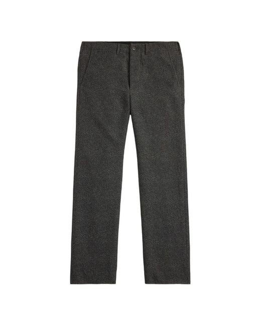 RRL Black Herringbone-Pattern Trousers for men
