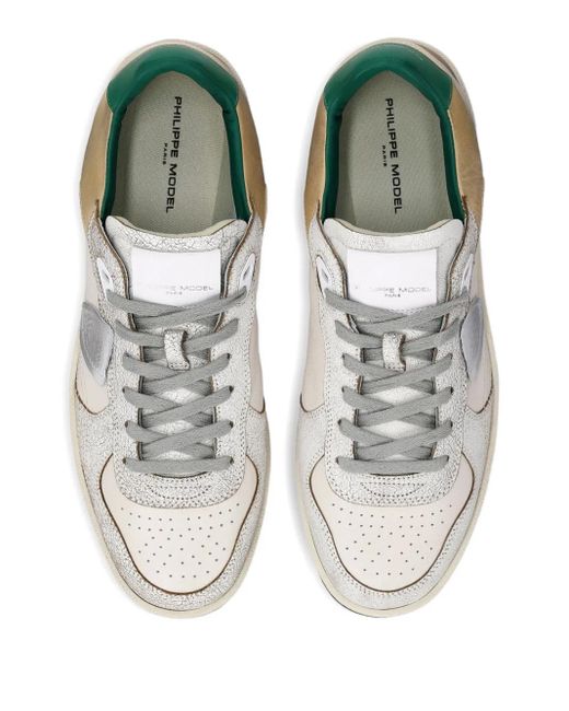 Philippe Model White Nice Textured Leather Sneakers for men