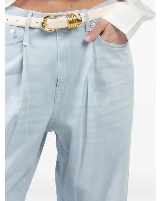 R13 Blue Pleated-Front Jeans