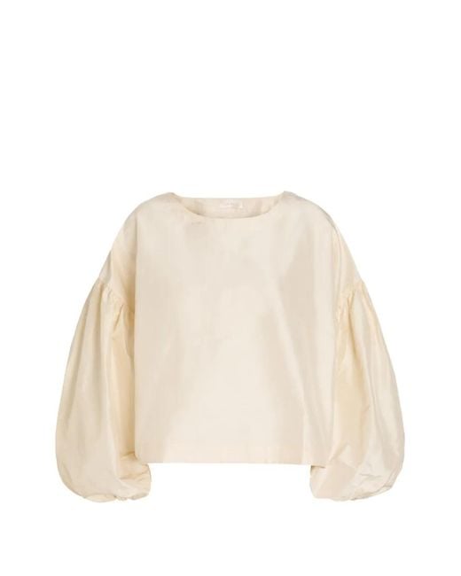Suzie Kondi Natural Puff-Sleeve Blouse