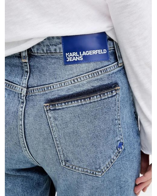 Karl Lagerfeld Blue Flared-Leg Jeans