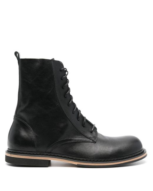 Vic Matié Black Leather Ankle Boots for men
