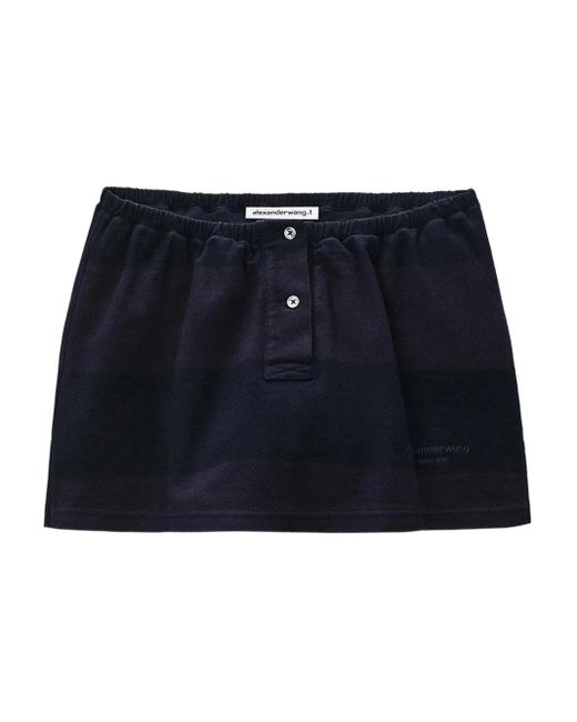 Alexander Wang Blue Button Mini Skort