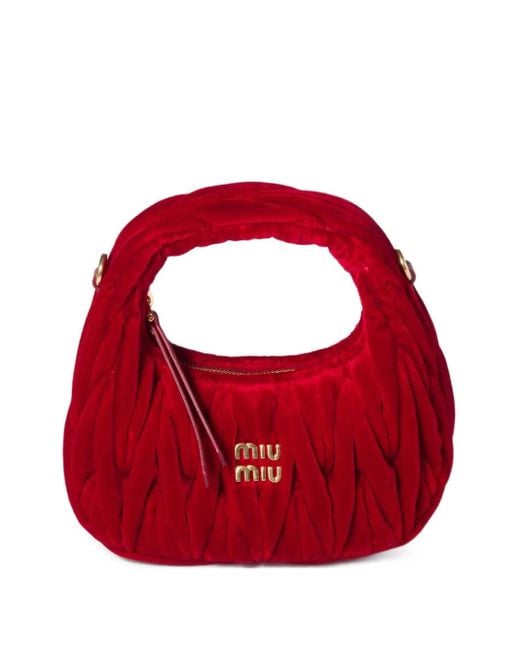 Miu Miu Red Mini Wander Tote Bag